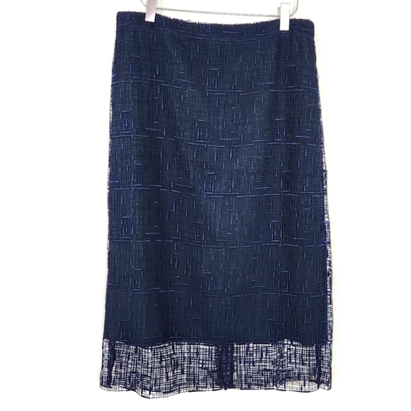 Grey Jason Wu Blue Lace Midi Pencil Skirt GF160813D3 Sz 6 - Picture 2 of 9